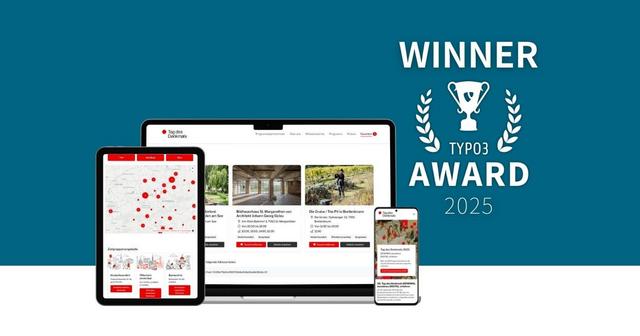 Screenshot der Webseite des Bundesdenkmalamts "Tag des Denkmals" auf unterschiedlichen Endgeräten