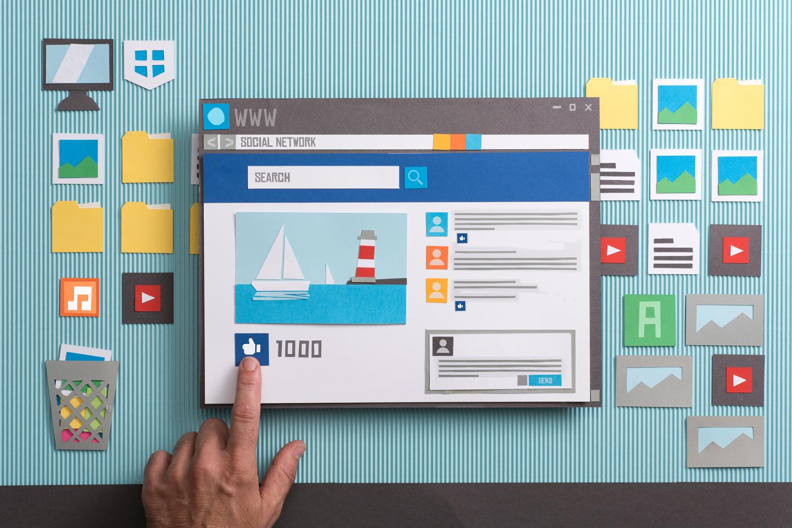 Grafik zum Teilen von Inhalten auf unterschiedlichen Plattformen