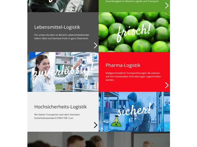 Screenshot der Homepage der neuen Website von Müller Transporte, erstellt von Earlybird