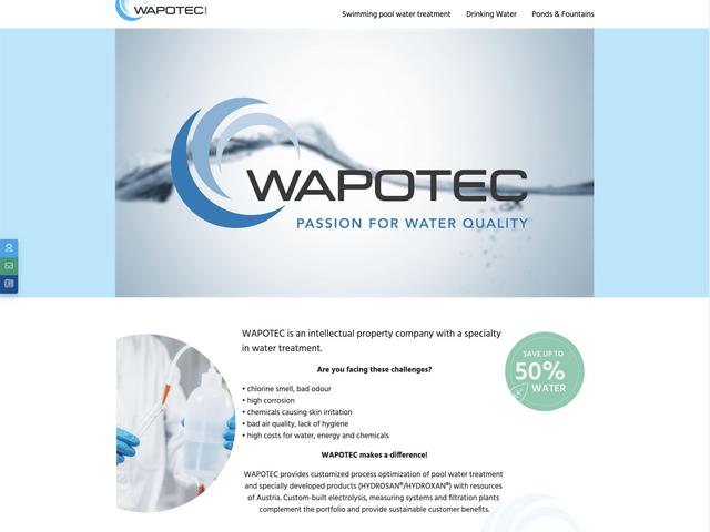 Screenshot der Wapotec Website für die Auflösung eines Laptops