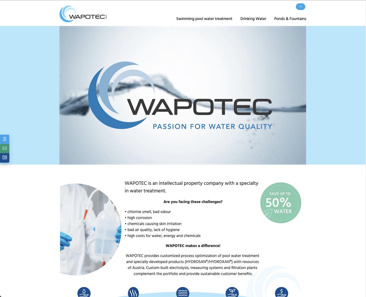 Screenshot der Wapotec Website für die Auflösung eines Laptops