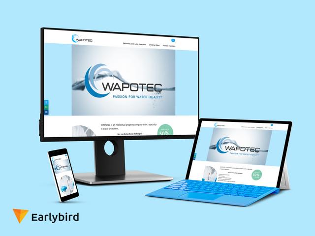 Bildschirm, Smartphone und Laptop zeigen jeweils die WAPOTEC Website in der passenden Auflösung