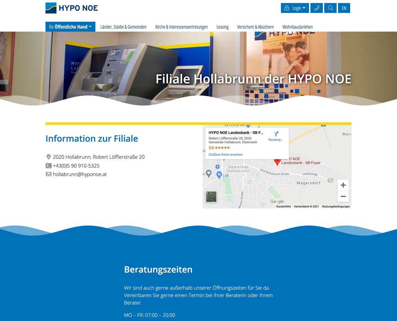 Mockup der Website hyponoe.at